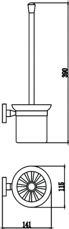 Туалетный ёршик с настенным держателем Savol S-008794