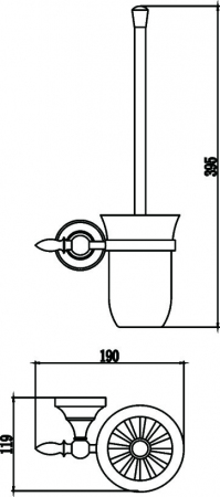 Туалетный ёршик с настенным держателем Savol S-06894A