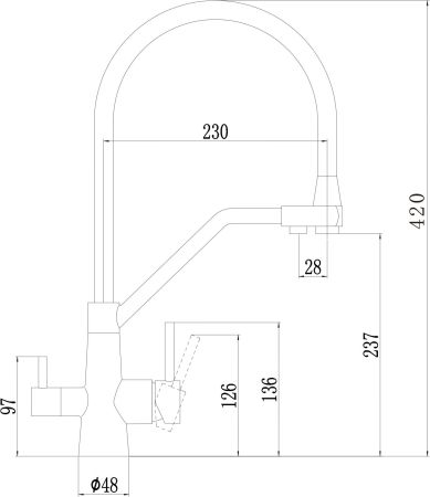 Смеситель для кухонной мойки под фильтр питьевой воды Fmark FS0662-L12