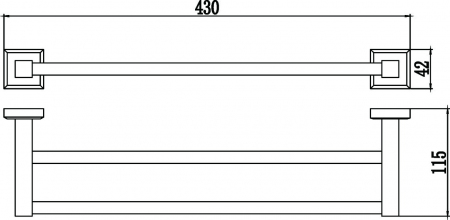 Держатель для полотенец прямой (2-ой) 40 см Savol S-409548