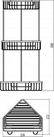 Полка решетка угловая тройная  Savol S-002832-3