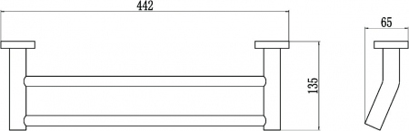 Держатель для полотенец прямой (2-ой) 40 см Savol S-408748