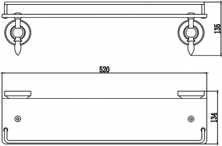 Полка прямая (стеклянная) 60 см Savol S-06891B