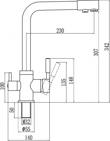 Смеситель для кухонной мойки с фильтром питьевой воды Savol S-L1801
