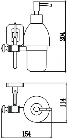 Дозатор для жидкого мыла с настенным держателем Savol S-006431