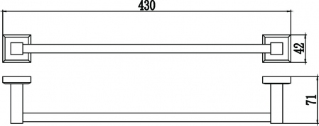 Держатель для полотенец прямой 40 см Savol S-409524