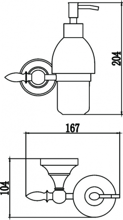 Дозатор для жидкого мыла с настенным держателем Savol S-06831A